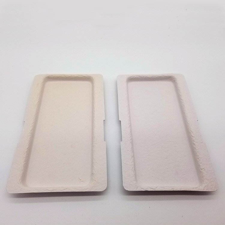 厂家生产定制纸浆模塑白浆环保湿压手机纸托内包装可降解纸浆托盘